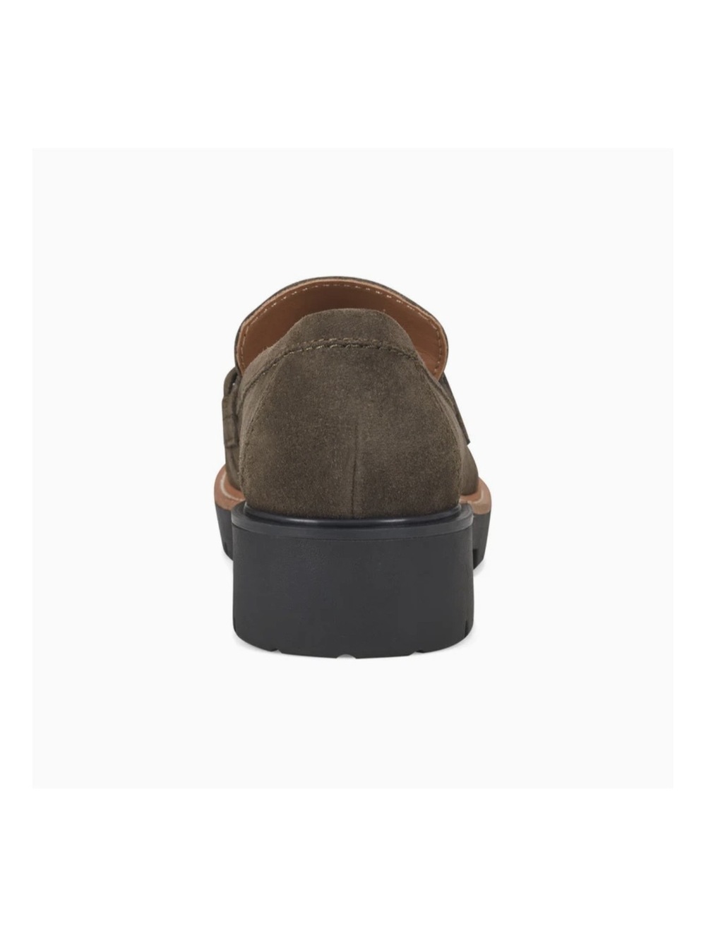 Dark Grey Suede Round Toe Lug Sole Casual Slip-on Loafers size 7.5 Brand New - Picture 6 of 8